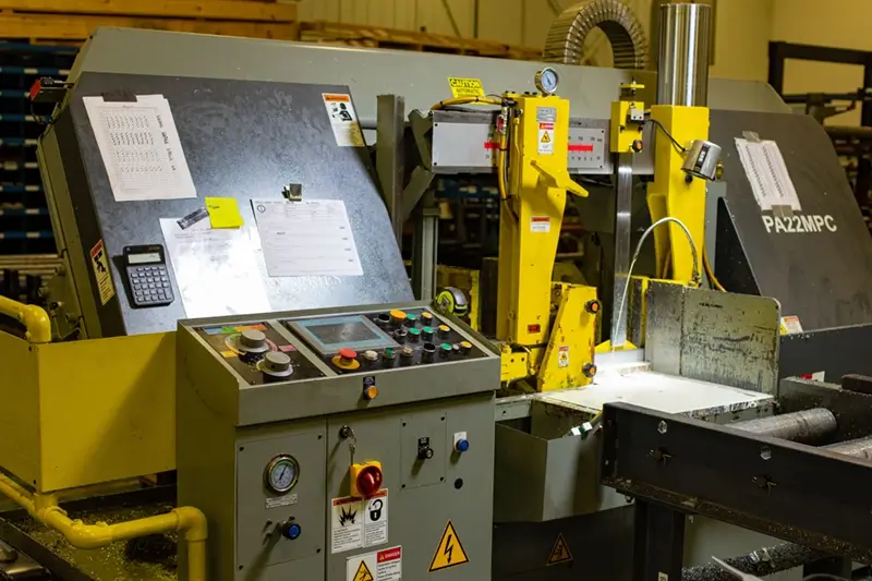 Metal material being cut