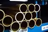 Brass tubes on a shelf